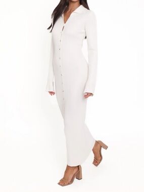 Petal and Pup White Long Sleeve Sweater Dress